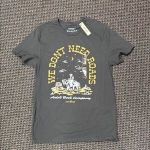 Ariat Vintage Black Tee with Yellow Graphic Boyfriend Fit size M- NWT